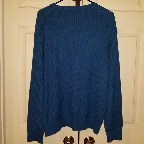 Bugatchi Designer Blue Pima Cotton Sweater Medium - Picture 4 of 4